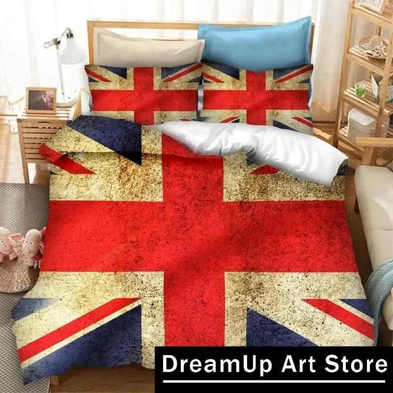 New 3D Print Britain United Kingdom Flag Bedding Set Double Twin King Duvet Cover Comforter Pillowcase Boys Girls Adults Bedroom