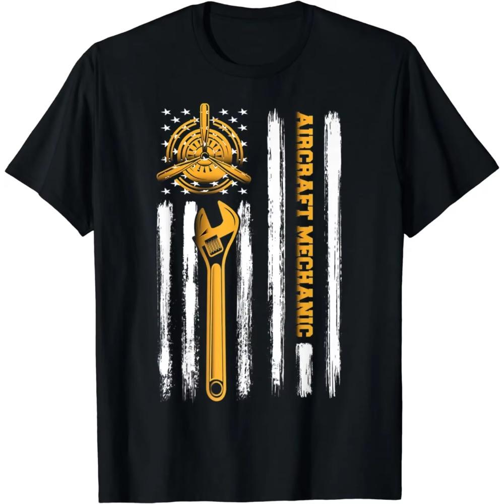 

Tech American Flag Gift T-Shirt Funny Repair Aircraft Clothes Men T Shirt Vintage T Shirt Streetwear Camisas Ropa Hombre XXXXXL