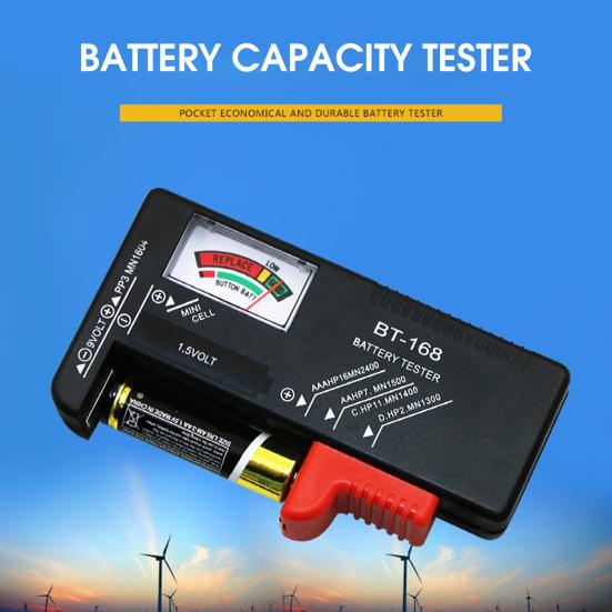 BT-168 Small Battery Tester Professional Simple Use No Battery Required High Precision Battery Checker for 1.5V 9V Button Cell Battery