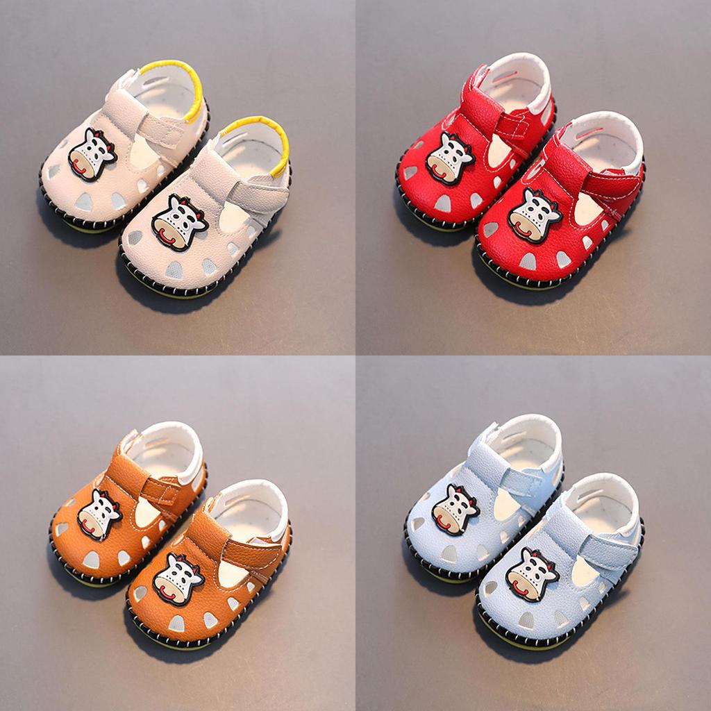 Baby Toddler Cartoon Soft Sole Shoes For Crawling And Walking Boys Girls Comfortable Synthetic Leather