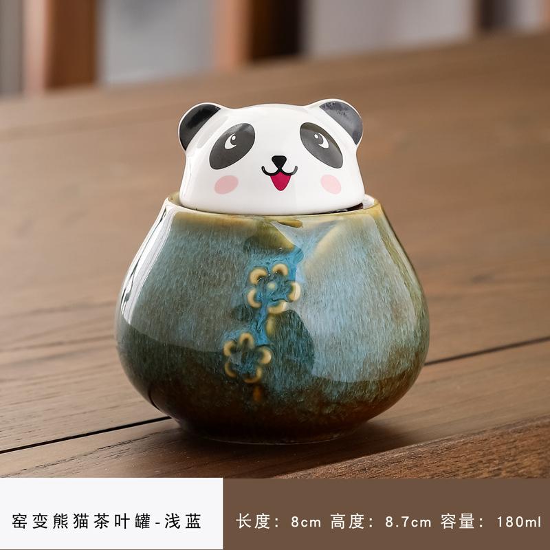 Tea Canister Panda Ceramic Storage Tank Creative Cute Tea Table Ornaments Living Room Coffee Table Decoration