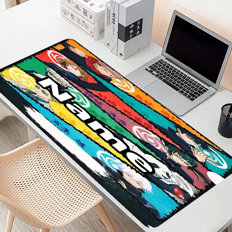 Custom Name Personalized Jujutsu Kaisen Pattern Mousepad, Laptop PC Desk Mat, Decorative Desk Mat for Home Keyboard Pad Gift