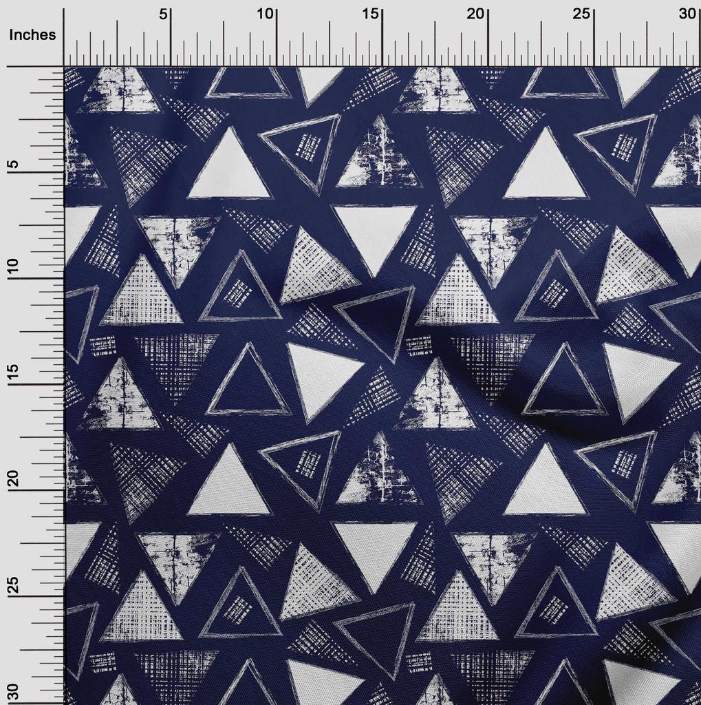 oneOone Cotton Flex Dark Blue Fabric Geometric Texture Sewing Fabric By The Yard Printed Diy Clothing Sewing Supplies 40 Inch