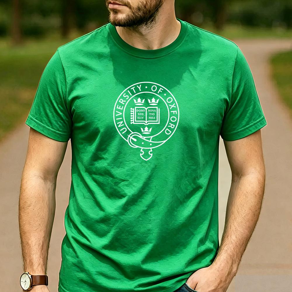 Vintage University of Oxford Circular Crest Aesthetic Graphic T Shirt Unisex Crew Neck Short Sleeve Alumni Gift Top