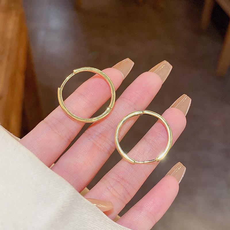 Koreanische S925 Silber Kreis Ohrringe - Eleganter und vielseitiger Damenschmuck