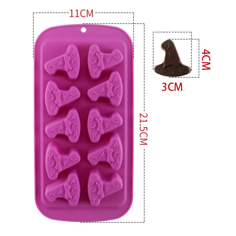 3D Cake Mold Halloween Skull Wizard Hat Pumpkin Shape Candy Chocolate Mold DIY Baking Cake Decorating Tool