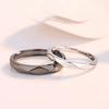 Black Sliver Color Couple Rings Rhombus Adjustable Finger Ring Luxury Lover's Jewelry  Wedding Ring