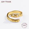 Xiaomi BFCLUB 925 Silver Col Rings for Women Hug Shape Gold Color Vintage Wedding Trendy Jewelry Large Adjustable Antique Rings Anillos