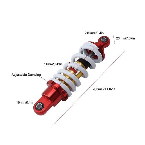 Shock Absorber 240mm 12mm Adjustable Damping Suspension for Motorcycle Off-Road Scooter ATV