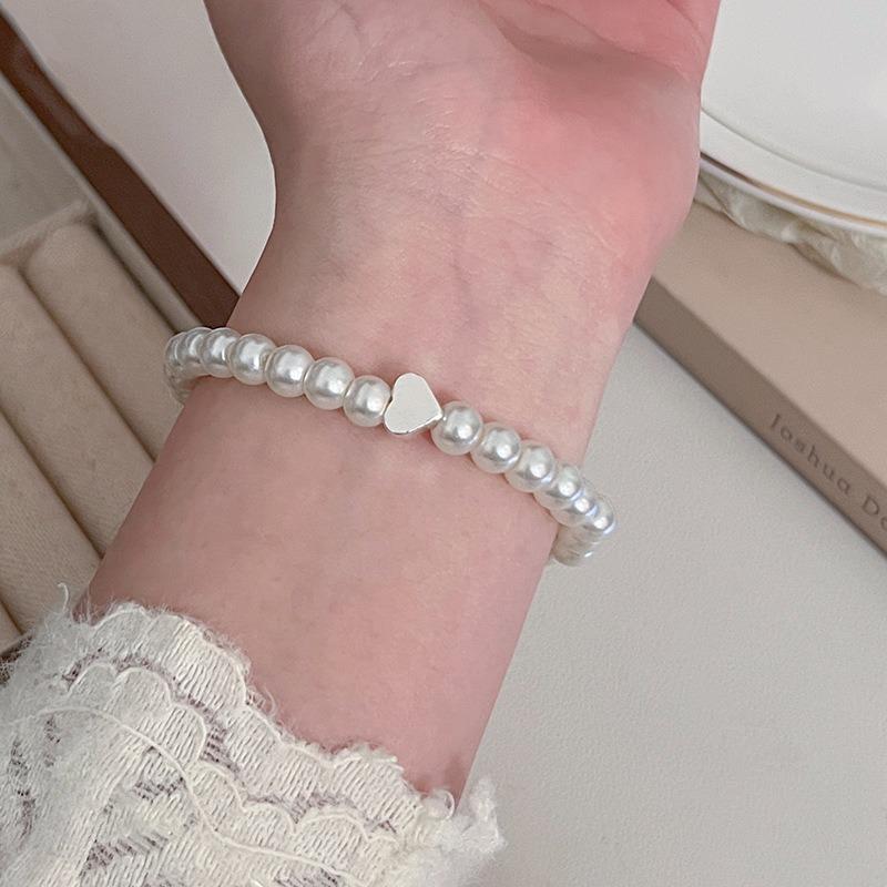 Bracelet Perle Irregulière Forme Spéciale Française Bracelet Femmes Niche Luxe Léger Exquis Doré Demi-Bracelet Bracelet Accessoires