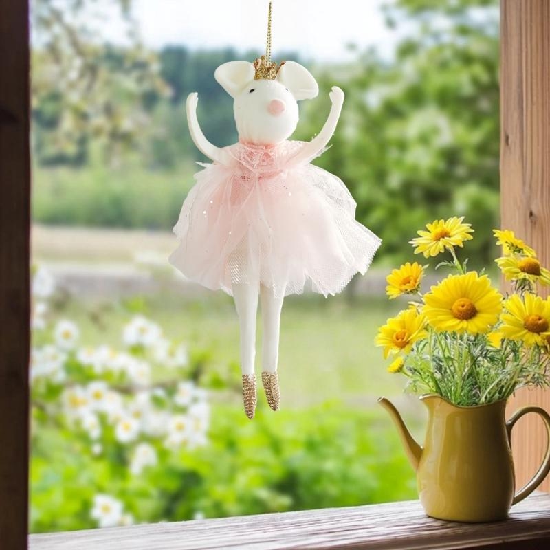 Crowned Angel Hanging Decoration Plush Girl Mouse Doll Pendant For Christmas Decorations