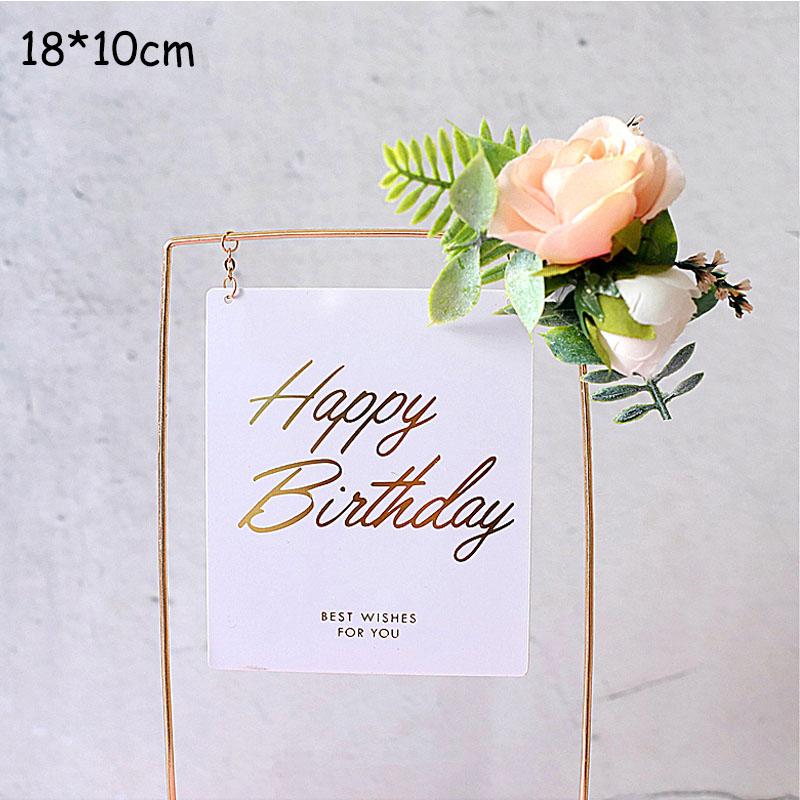 Creative Happy Birthday Acrylic Metal Cake Topper for Birthday Cake Decoration Cake Toppers Flags Wedding Birthday Party Decor