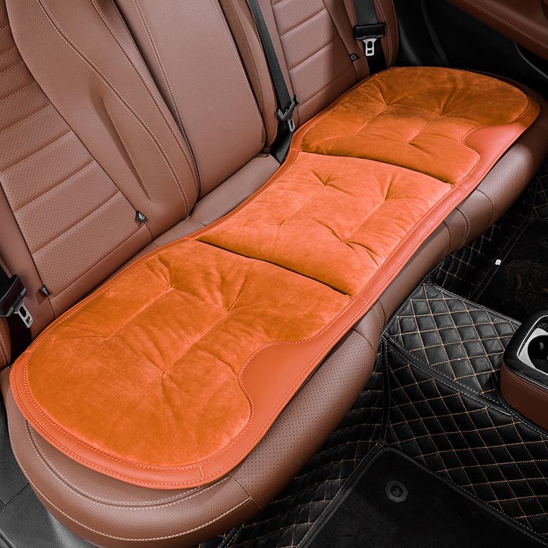Luxury Flannel Winter Plush Car Seat Cushion for Mercedes-Benz & BMW - Thick, Warm, Three-Piece Rear Set