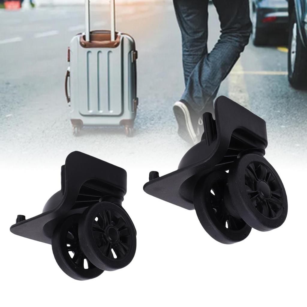 1 Pair Luggage Suitcase Wheels Trunk Luggage Wheels Spare Part Universal Casters Replacement Silent Double Row for Repair Black