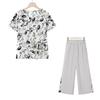 Mom's Stylish Summer Two-Piece T-Shirt Set for Middle-Aged & Elderly Women - Perfect for Mother's Day