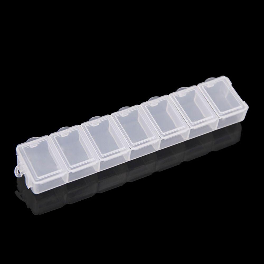 1Pcs 7 Slots Plastic Storage Box Display Container  for DIY Jewelry Beads Pills Screw Fishing Gear