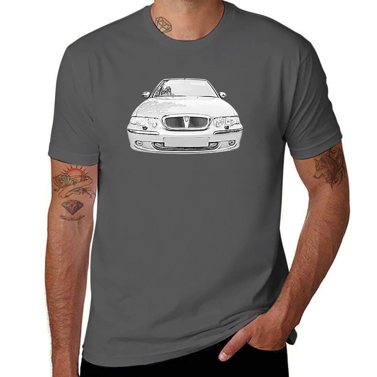 

Rover 45 British classic car monochrome T-Shirt mens graphic t shirts funny t shirts cotton funny t shirts man T-Shirt 4XL
