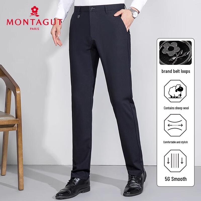 MONTAGUT Men's Summer Wrinkle-Resistant Cooling Business Suit Pants