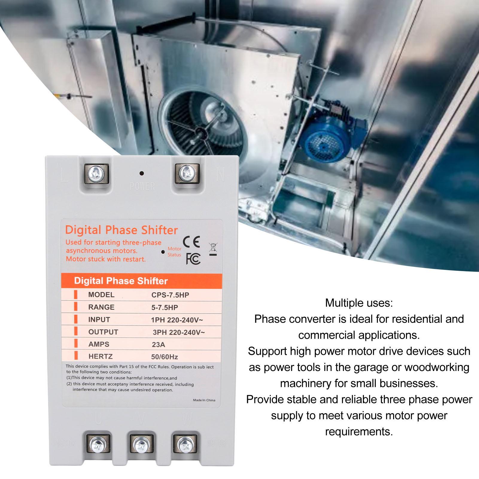 

Перетворювач з однієї фази на 3 фази 7,5 кінських сил Цифровий перетворювач фаз 220240 В змінного струму