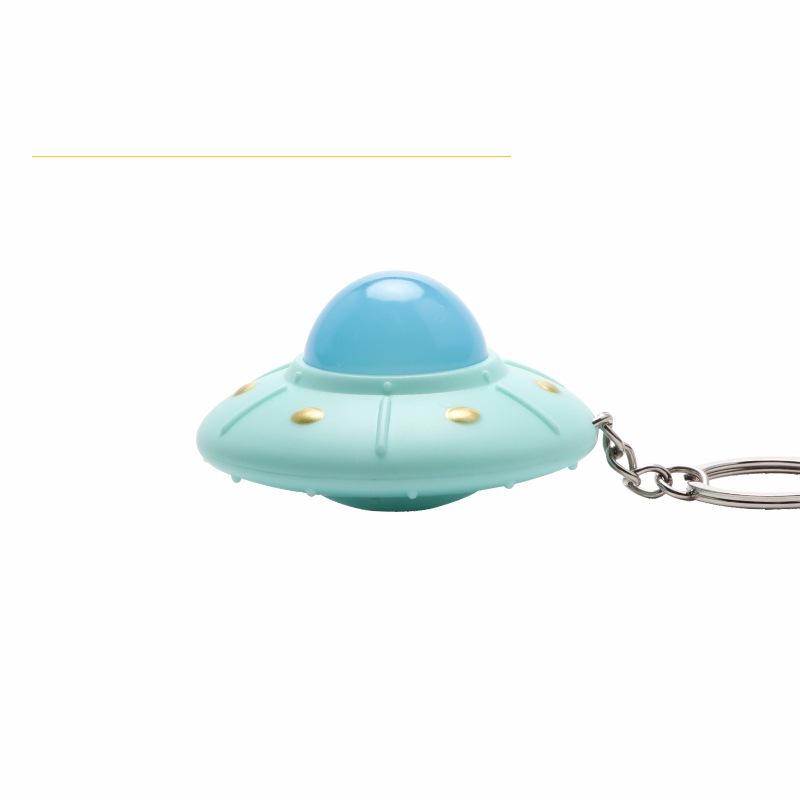 LED Flying Saucer Keychain: Sound & Light Pendant Gift for Kids