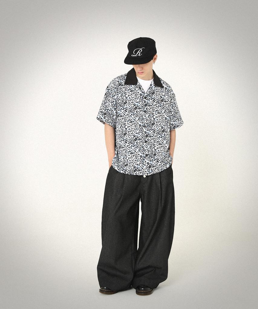 ROCKPSYCHO Leopard Bowling Short Sleeve Shirt
