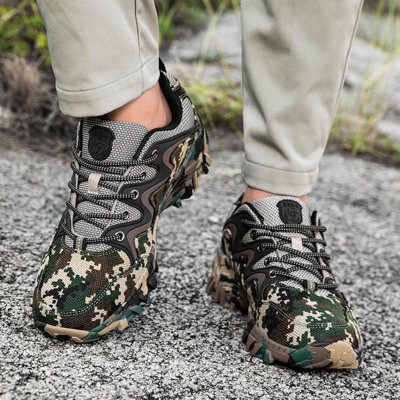 Outdoor New Sports Shoes Camouflage Non-slip and Wear-resistant Large Size Trendy Shoes Camouflage Shoes Military Fans Men's Outdoor Mountaineering