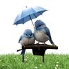 Pássaro Azul com Guarda-chuva Decoração de Estaca de Jardim em Acrílico Estacas de Jardim Inserção Plana 2D no Solo Pássaro Azul com Guarda-chuva Estaca de Jardim
