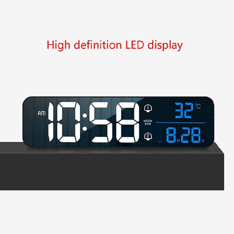 LED Digital Alarm Clock Temperature Display Snoozes USB Rechargeable Desk Clock