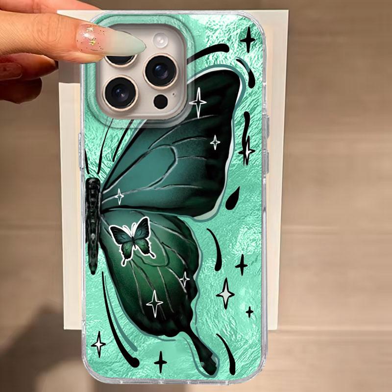 Case For IPhone 16 15 13 Plus Pro Max 7 14 Pro 5G  Phone Cover Butterfly Gradient For IPhone 16e Protective Silicone Back Bags