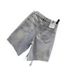 High Waist Plus Size Women's Frayed Denim Shorts - Slimming 5-Point A-line, Summer Loose Fit.
