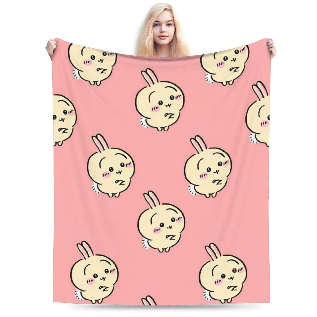 Chiikawa Cute Cartoon Manga Blanket Hachiware Usagi Wool Vintage Soft Throw Blanket for Home Decoration