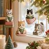 2026 Christmas Countdown Calenda, 24 Vintage-Style Reading Cat Acrylic Charm,Holiday Gift for Christmas