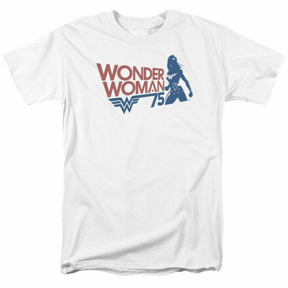 Wonder Woman WW75 Silhouette T Shirt Licensed Comic Book Movie Tee White M