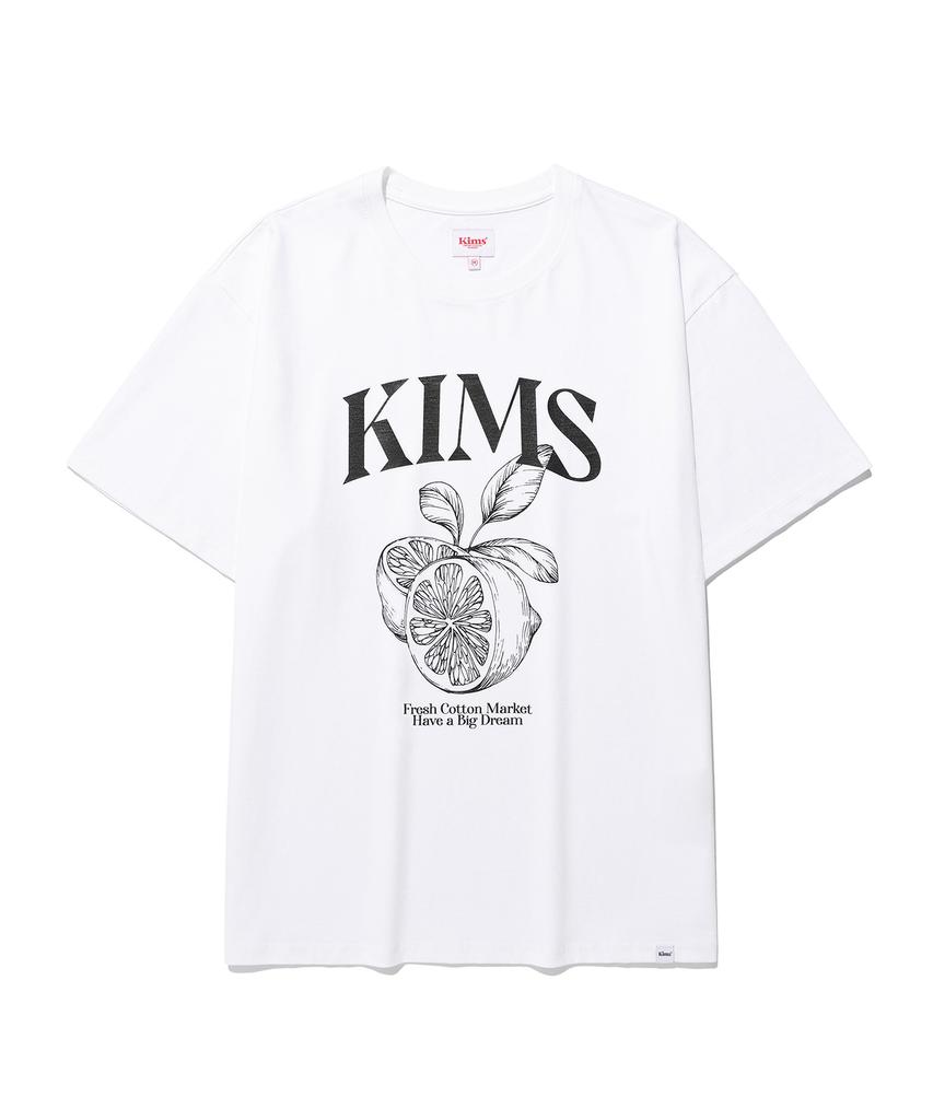 Kimseupeulesikoteunmakes (Unisex) Lemon Sketch Tee White