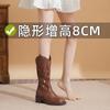 Embroidered retro western cowboy boots hollow summer thin boots women's summer breathable fashion boots medium tube knight boots