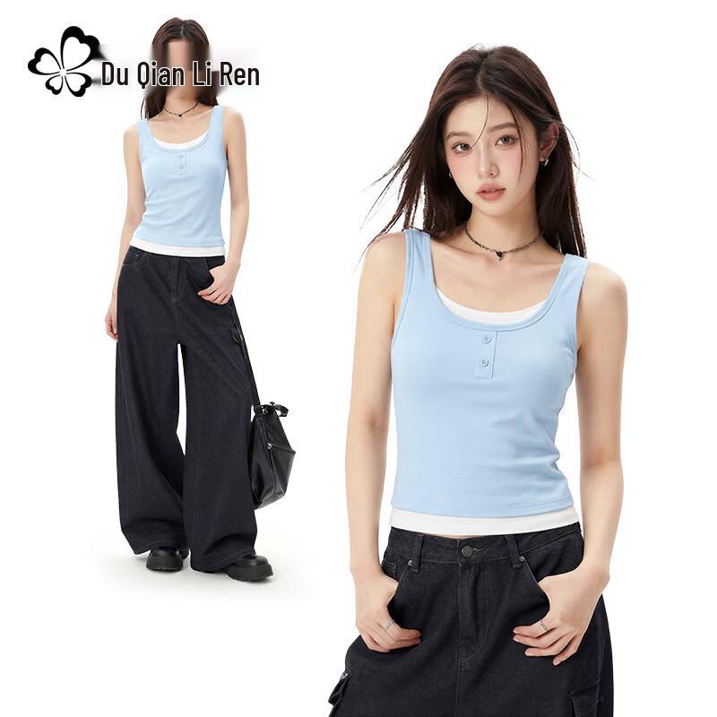 Women s Ribbed Henley Racerback Camisole Vest S