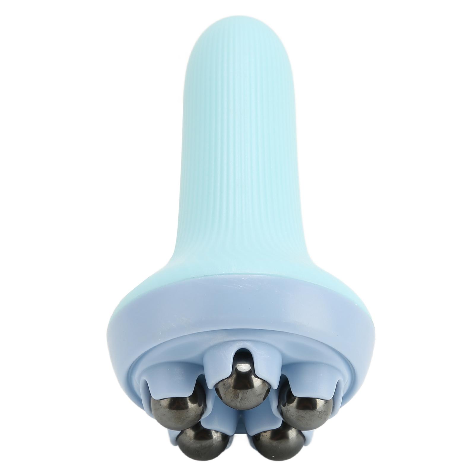 Ручной роликовый массажер Портативный массажер с магнитными шариками для мышц шеи ног Синий