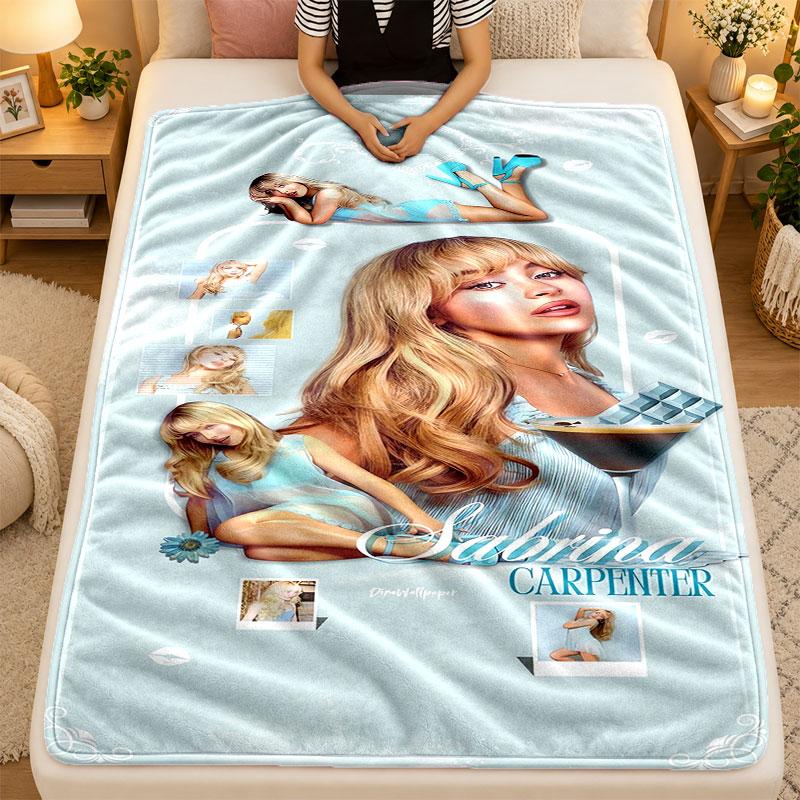 Flannel BlanketSabrina Carpenter Warm Soft Throw Blanket for Indoor Sofa Bed Living Room Use