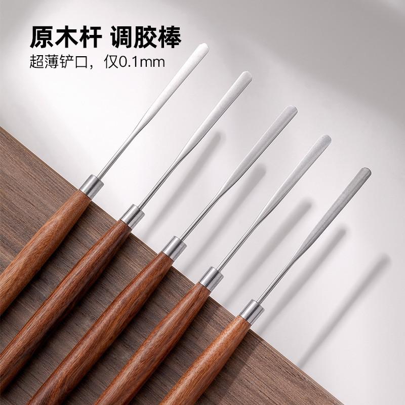 Nail Art Gel Mixing Sticks Wooden Handle Metal Stirrers Gradient Ombre Polish Blending