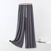 Women's Plus Size Wide-Leg Drawstring Pants with Pockets - Casual Spring/Summer Elastic Waist Trousers