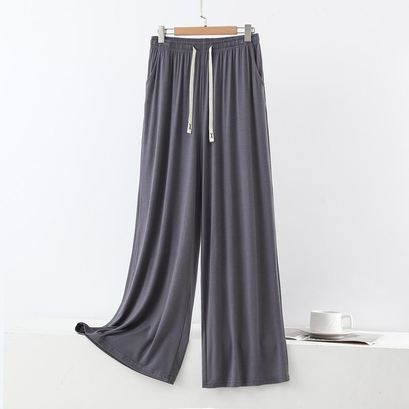 Women's Plus Size Wide-Leg Drawstring Pants with Pockets - Casual Spring/Summer Elastic Waist Trousers