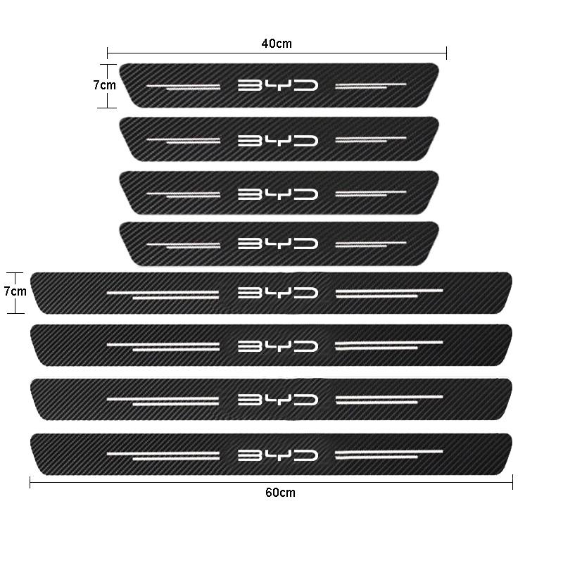 Car Door Threshold Sill Trunk Bumper Pedal Decal Stickers Cover For BYD M6 G3 G5 T3 13 F3 F0 S6 S7 E5 E6 L3 Tang Yuan Atto3 Song