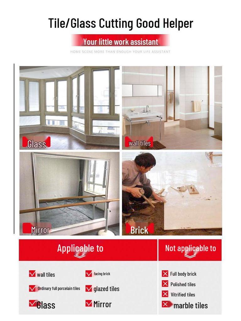 Multifunctional Ceramic and Glass Tile Cutter for Household Use - Manual Scoring Tool, Hot Sale