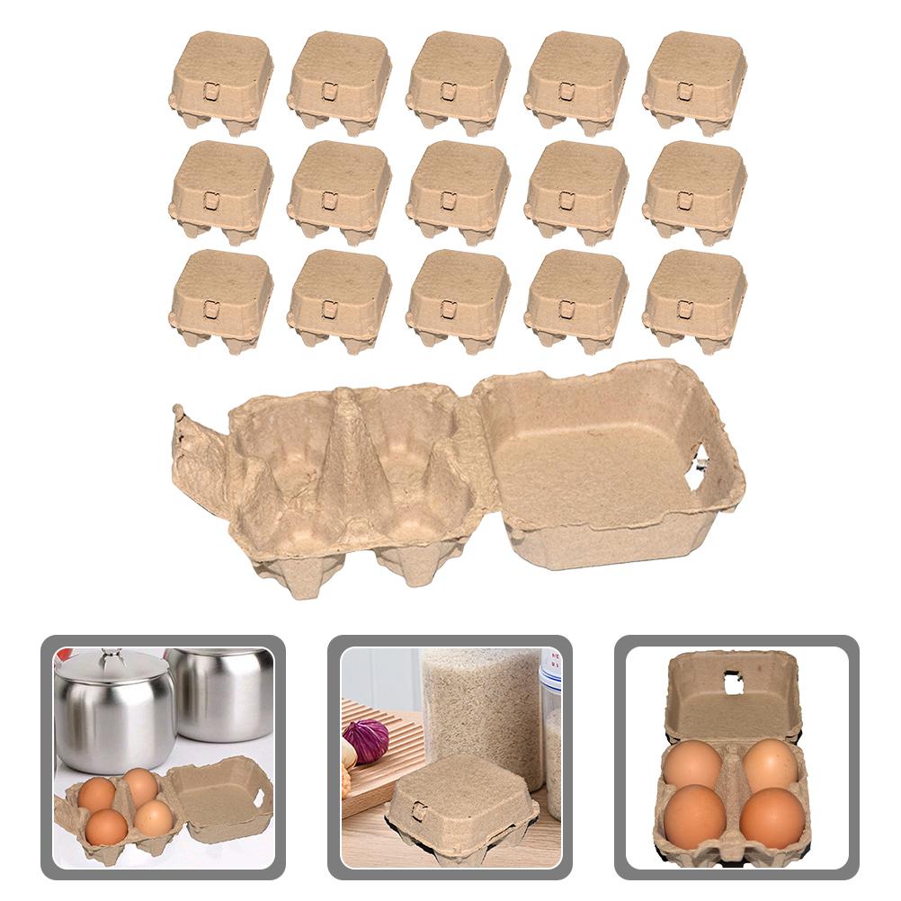 25 Pcs Native Egg Packaging Box Paper Pulp Tray Packing Carton Bulk Eggs Container Fridge Holder Mazing Cartons