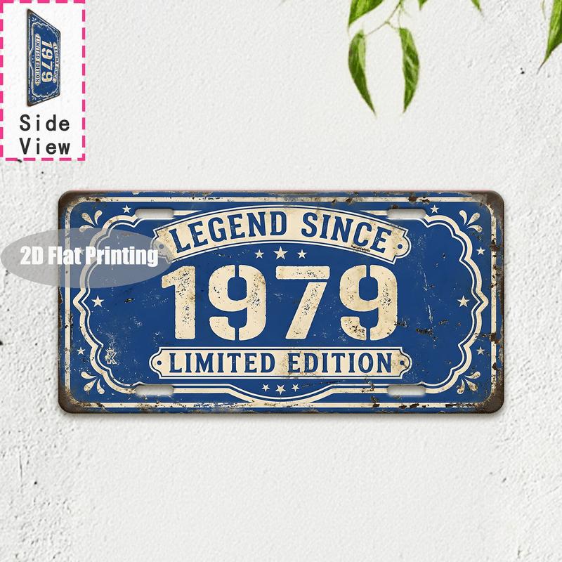 Tin Sign Vintage Durable Metal Plaque Wall Decor Home Office Bar Man Cave Bedroom European City Birth Year License Plate Wa
