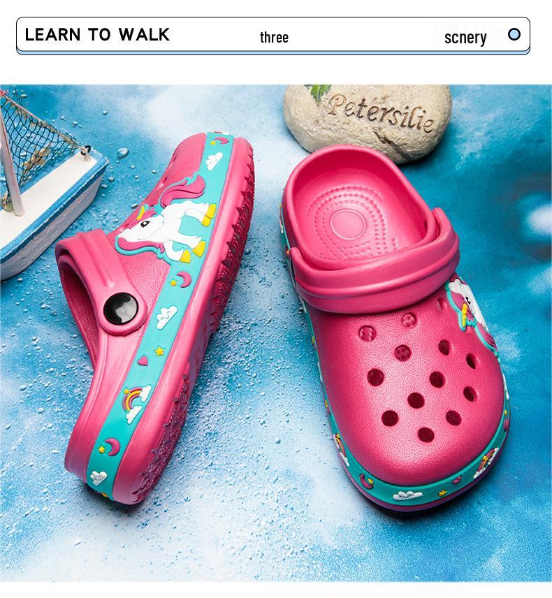 Children's Cartoon Beach & Garden Closed-Toe Shoes, Unisex Summer Hole Shoes