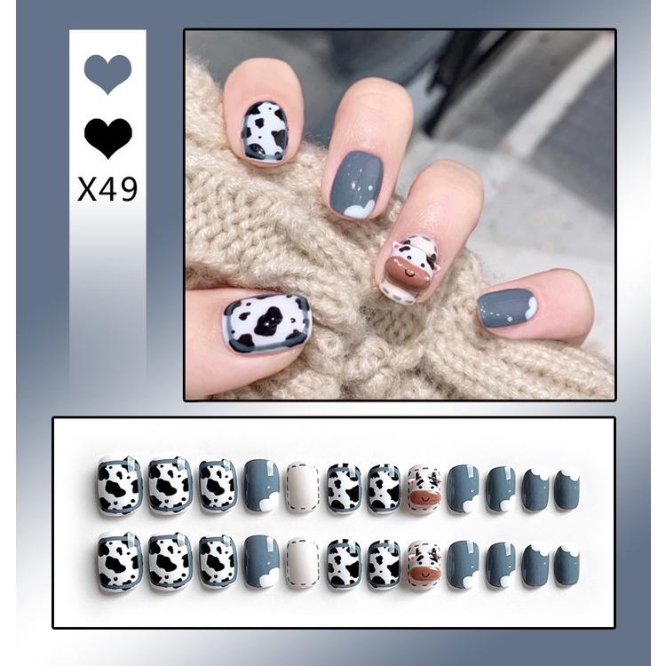 Fake Nails Short Art Nail Tips Press Stick On False with Designs Full Cover Artificial Pink Wearable Clear Tips Press On Nails Fake Nails Short