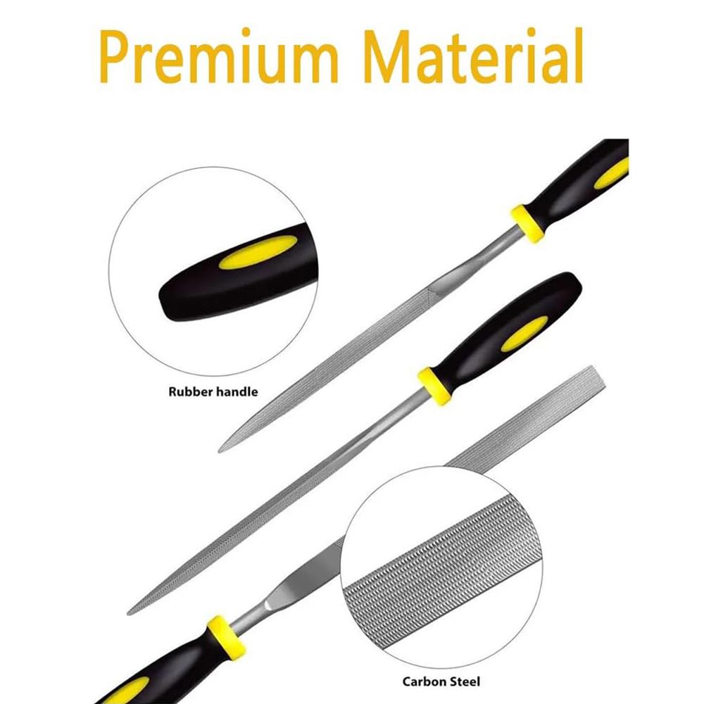 5/10 Pc Premium Needle File Set-High-Carbon Steel Files with Non-Slip Ergonomic Handles for Precise Filing on Wood Model Plastic