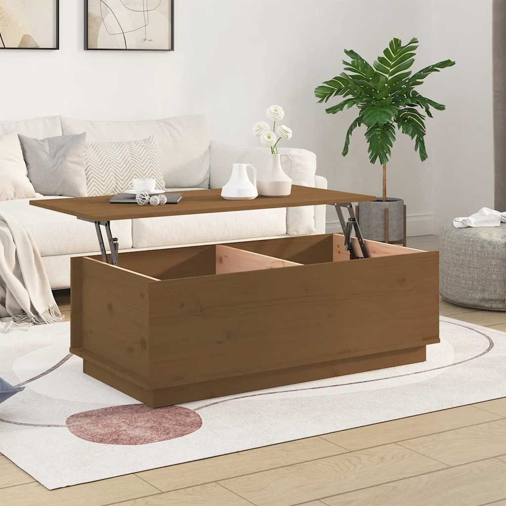Coffee Table Honey Brown 100x50x35 Cm Solid Pine Wood
