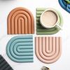 Silicone Coaster Geometric U-shape Heat-resistant Non-slip Countertop Drink Coffee Tea Cup Holder Kitchen Supplies